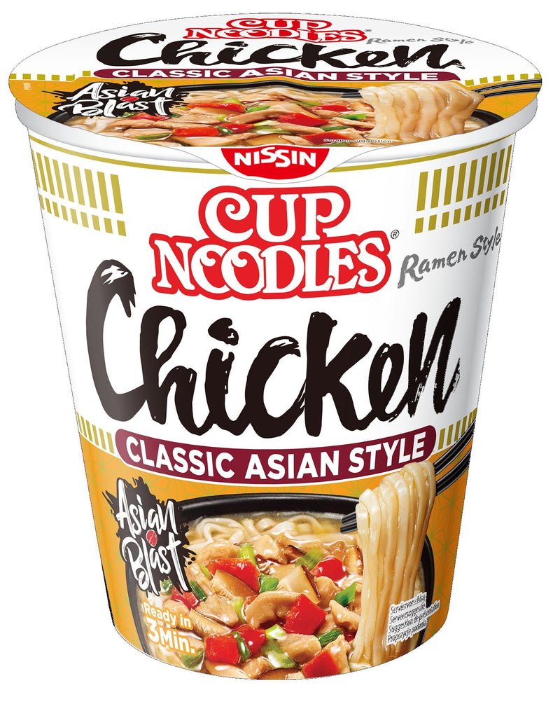 Nissin - Fideos sabrosos en taza de pollo | 8 piezas