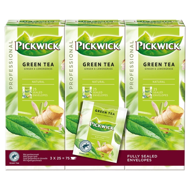 Pickwick - Thee green ginger lemongrass 25x2gr | 3 stuks