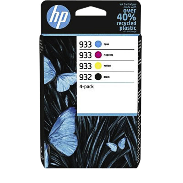 HP - inktcartridge 932 en 933, 330 - 400 pagina's, OEM 6ZC71AE, 4 kleuren