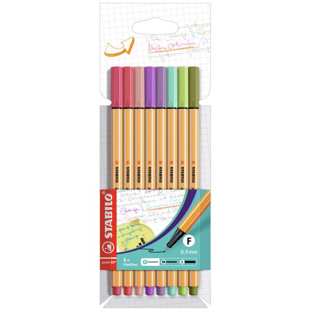 Stabilo - Fineliner Point 88/8 F Assorti | 8 Eintar