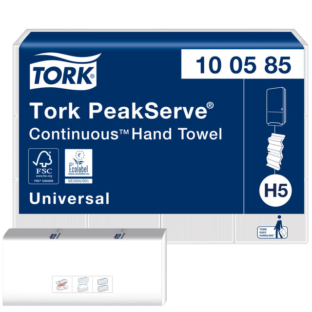 Tork - serviette PC H5 Universal 1lgs blanc 100585 | Boîte A 12 combinaisons x 410 Feuille | 12 pièces