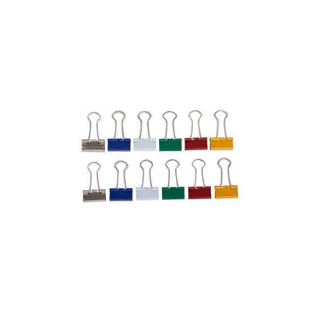 MAUL - Pinza papel 213 plegable 19mm capacidad 7mm surtido 12 piezas