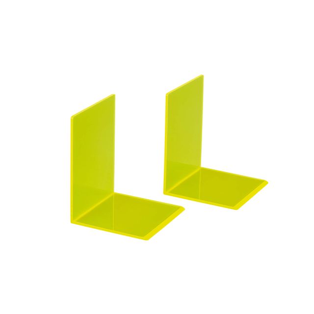 MAUL - Serre-livres 10x10x13cm acrylique set 2 jaune fluo transparent
