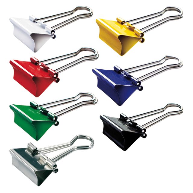 MAUL -  Papierklem 215 foldback 19mm capaciteit 7mm assorti 12 stuks