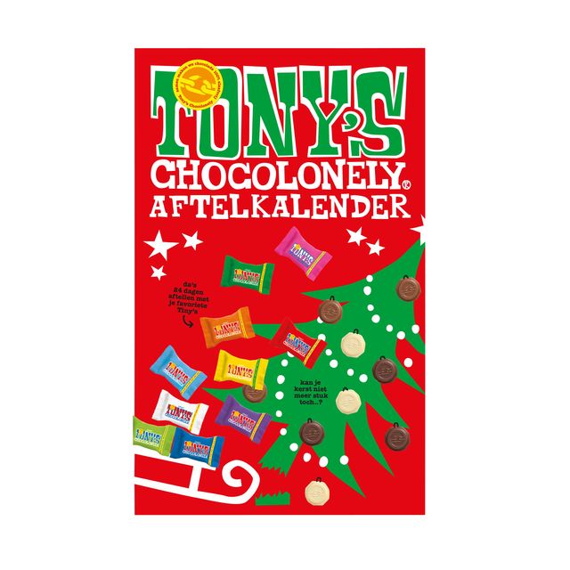 Tony's Chocolonely - Chocolate Christmas big Tiny calendar 225gr assorted | 12 pieces