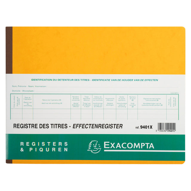 Exacompta - Effectenregister BV SLR 240x320 80 feuilles assorties