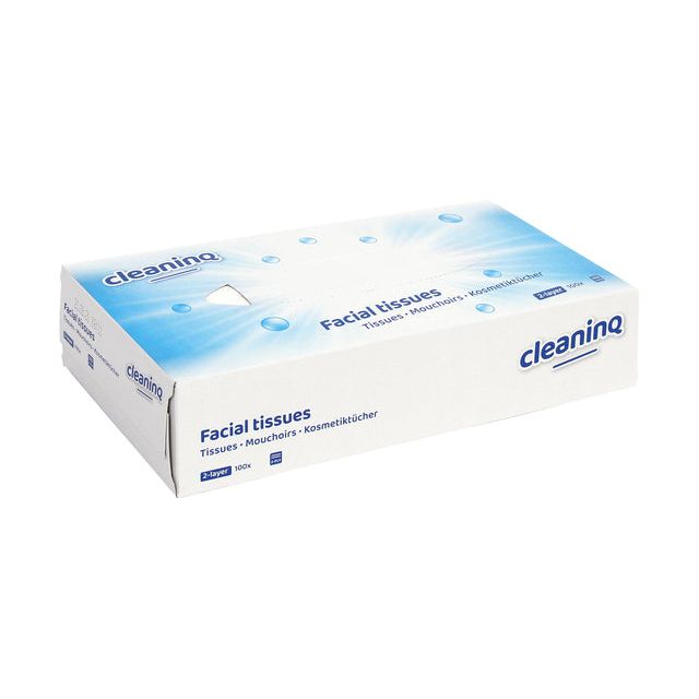 CleanInq - Tissues faciaux CleanInq 2laards 100 pièces | Pak a 1 boîte | 40 pièces