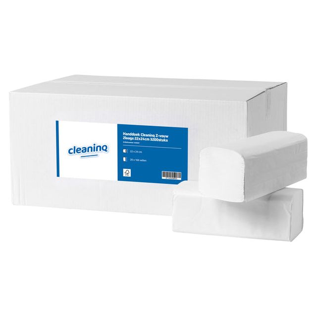 CleanInQ - Handtuch Cleaninq z - 2 Schicht 22x24cm 3200 Stücke | Box A 20 Anzug