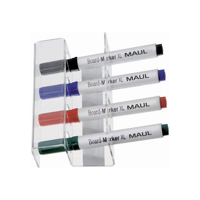 MAUL - Whiteboard stifthouder acryl magnetisch voor 4 stiften | 10 stuks