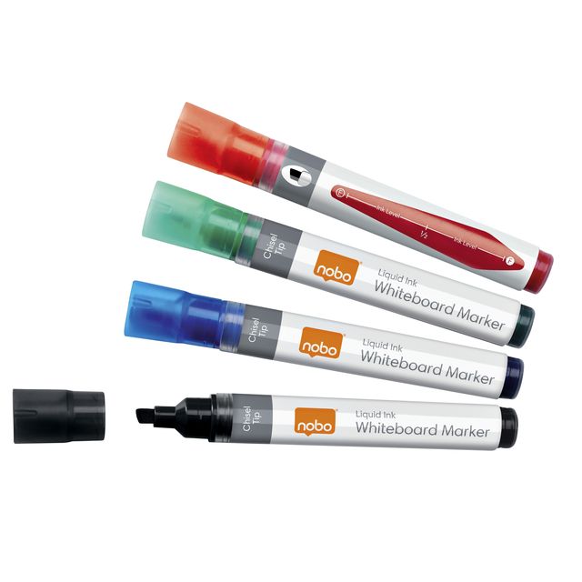 Nobo - Whiteboard marker Liquid ink diagonal assorted 4mm 4pcs