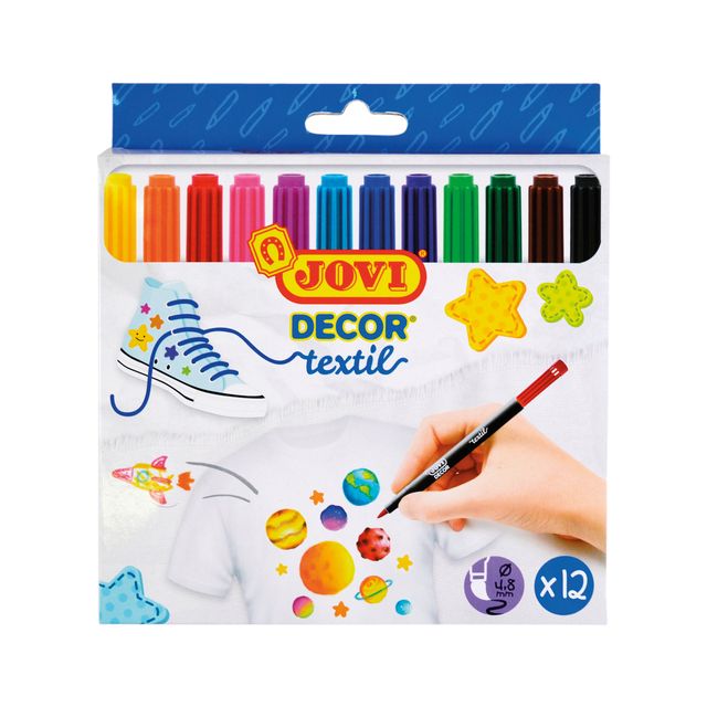 JOVI - Marqueur textile assorti lot de 12 pièces