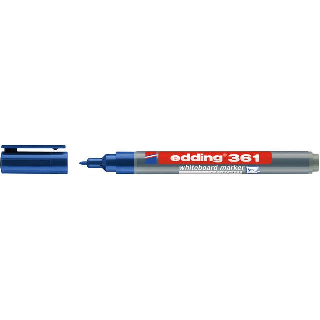 Edding - Filz -Tip EDDing 361 Whiteboard um 1 mm blau | Außenschachtel ein 10 Stück