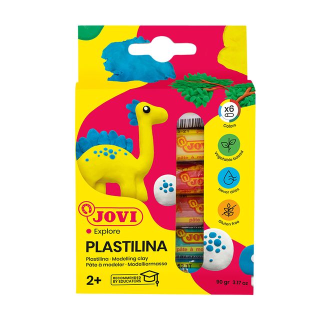 JOVI - Pâte à modeler Plastalina 15gr couleurs standards assorties coffret de 6 pièces