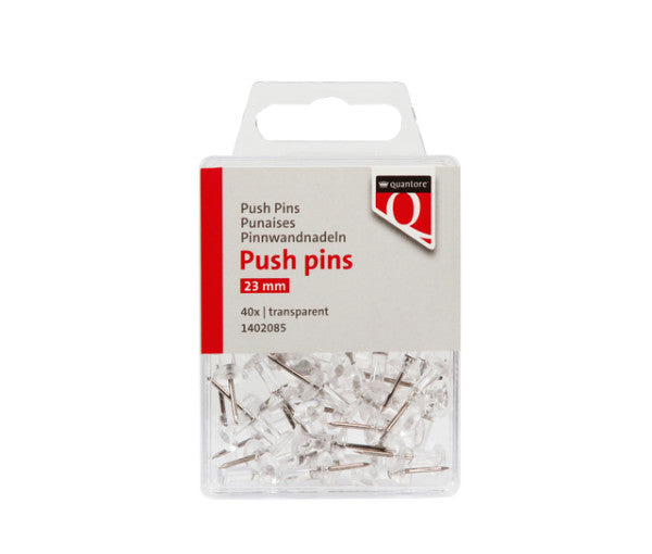 Quantore - Push pins 40 pieces transparent | 120 pieces