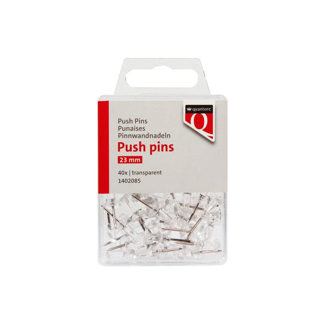 Quantore - Push Pins transparent 40 Stücke | Blasen Sie ein 40 -Stück | 120 Stücke