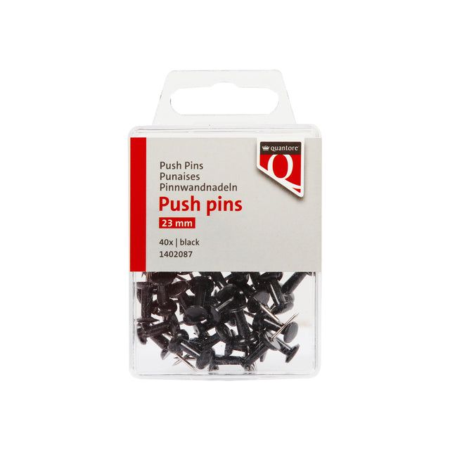 Quantore - Push Pins schwarze 40 Stücke | Blasen Sie ein 40 Stück