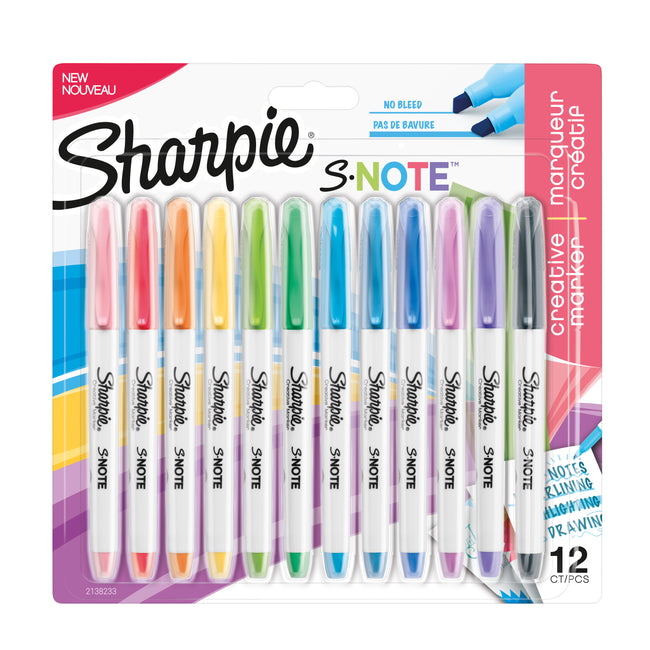 Sharpie - Evidenziatore ie S-note blister assortito da 12 pezzi