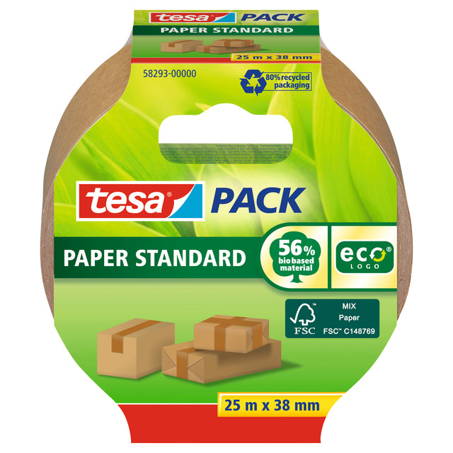 Tesa -  Verpakkingse pack® Papier Standard ecoLogo 25mx38mm bruin
