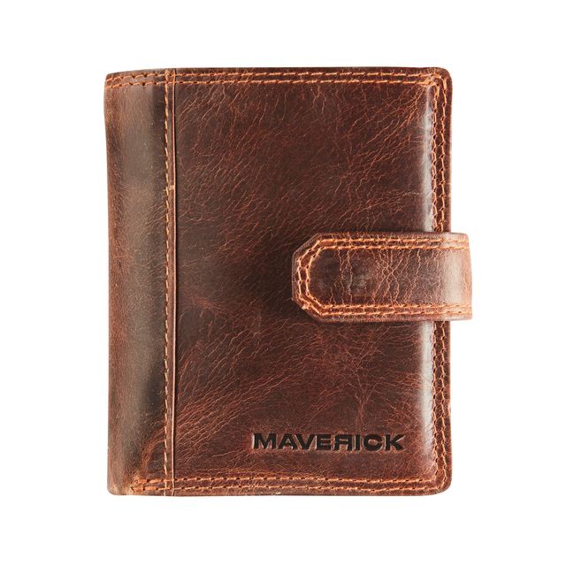 Maverick - Porta carte L'originale RFID super compatto in pelle marrone