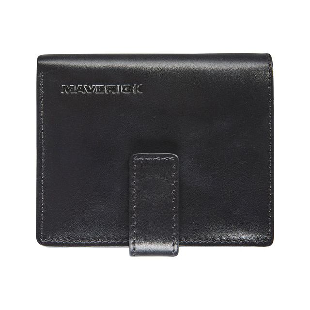 Maverick - Kaarthouder All Black compact RFID leer zwart