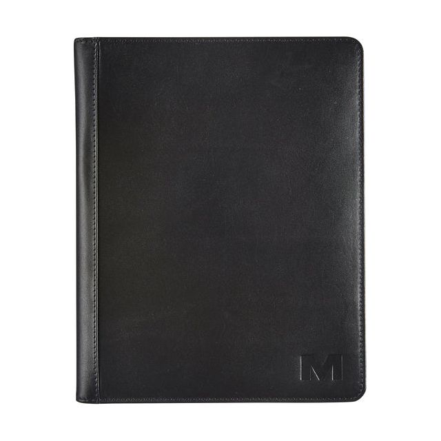 Maverick - Schrijfmap All Black A5 inclusief blocnote leer zwart