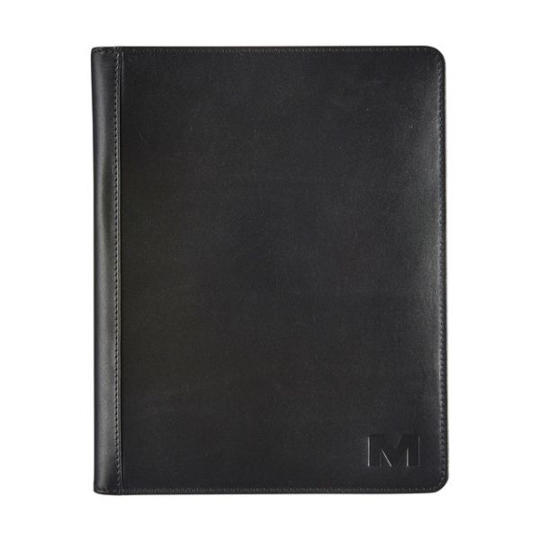 Schrijfmap Maverick All Black A5 inclusief schrijfblok leer zwart