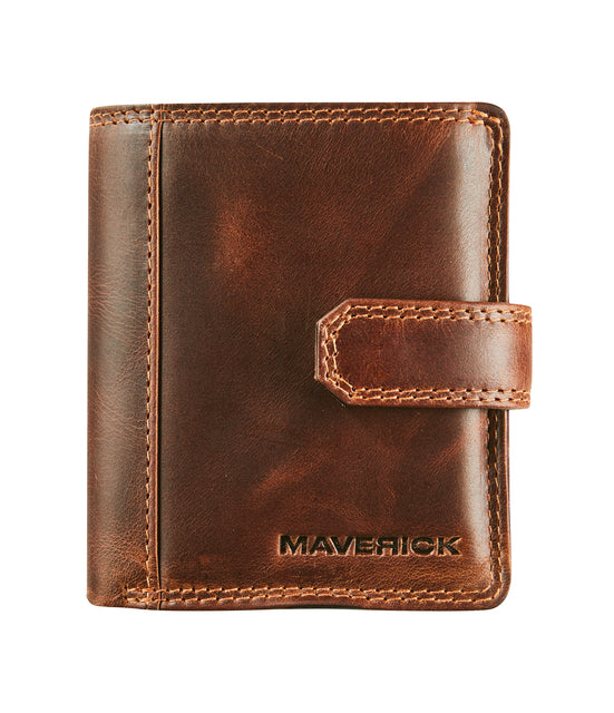 Maverick - Portacarte The Original compatto RFID in pelle marrone