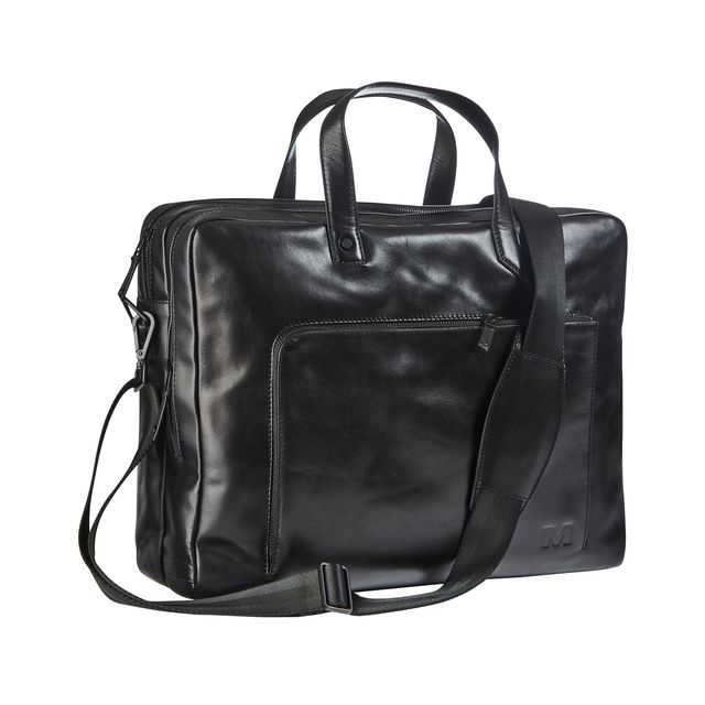 Maverick - Borsa business All Black con scomparto per laptop 15.6 in pelle nera