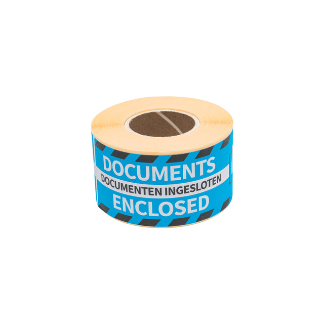 Rillprint -  Etiket documents enclosed blauw