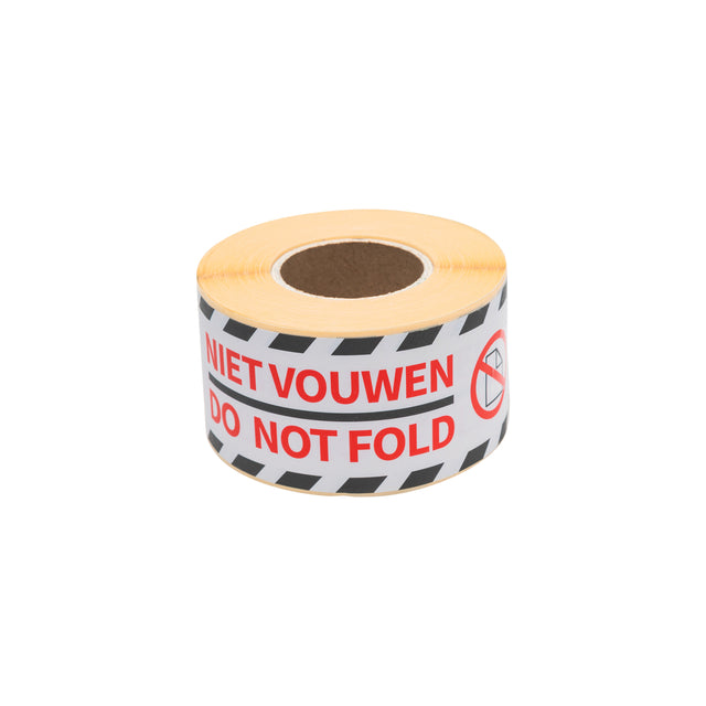 Rillprint - Warning label do not fold 46x125mm white 250 pieces