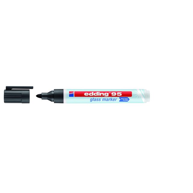 Edding - Felt-tip pen 95 glass board round 1.5-3mm black | 10 pieces