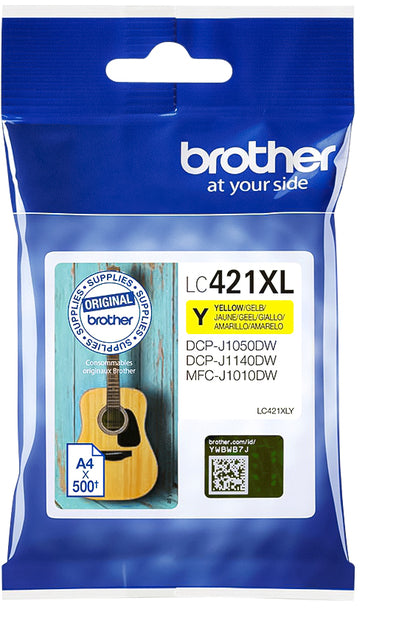 Brother - inktcartridge, 500 pagina's, OEM LC-421XLY, geel