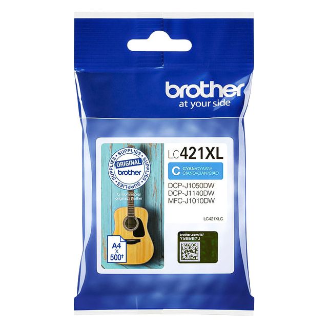 Brother - inktcartridge, 500 pagina's, OEM LC-421XLC, cyaan