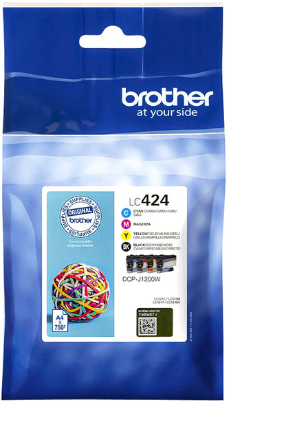 Bruder - Inkcartridge Bruder LC -424 Schwarz + 3 Farben | 4 Stück | 4 Stück