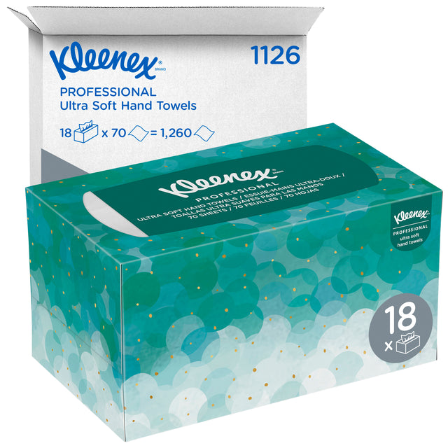 Kleenex - papieren handdoeken Ultra Soft Pop-up, intergevouwen, 1-laags, 70 vellen, dispenserdoos