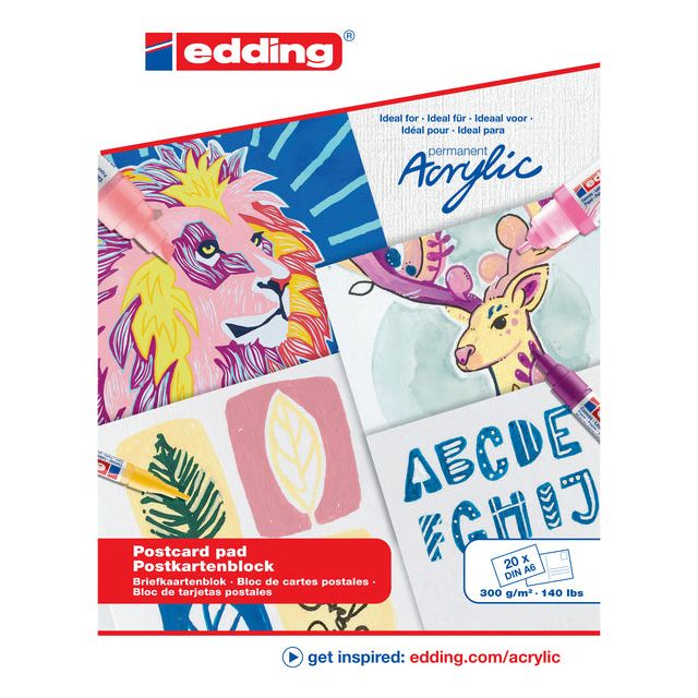 EDDING - Oil -Acrylblock Edding 30010 A6 20 VEL 300G WEISS | 1 Stück