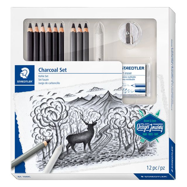 Staedtler - Ensemble de crayons à charbon 12dlg | Endui un 12 pièces