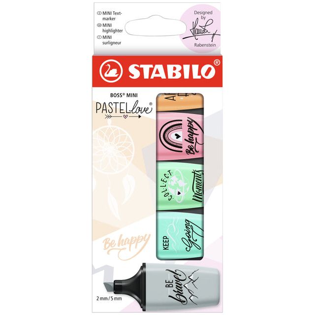 Stabilo - Marker Marker Boss Mini Pastellove 5st TSA | Eintui un 5 pièces | 10 morceaux