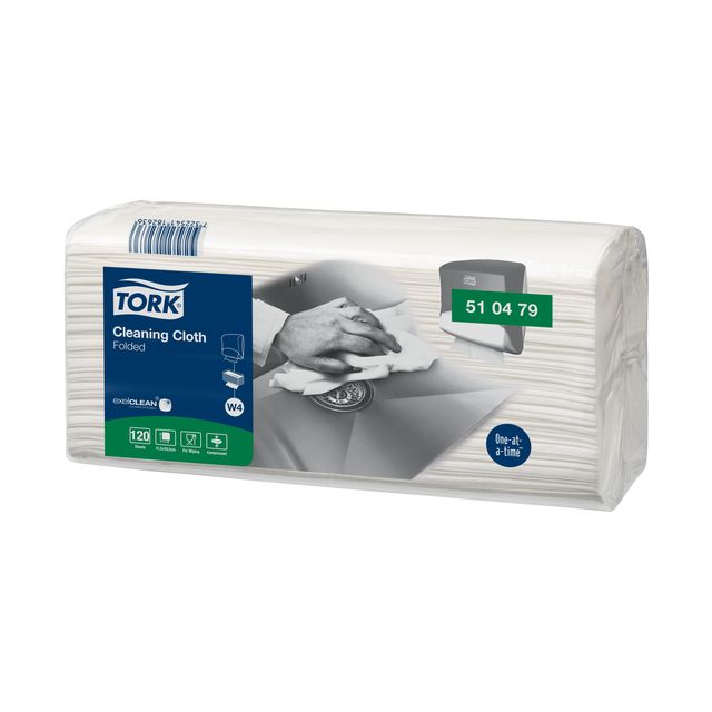 Tork - Panno pulizia W4 piegato 1 velo 4x120 fogli bianco 510479