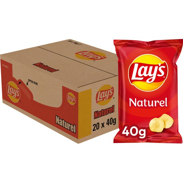 Lay's - Chips Naturel Bag 40gr | Ompoot un sac de 20 x 40 gramme