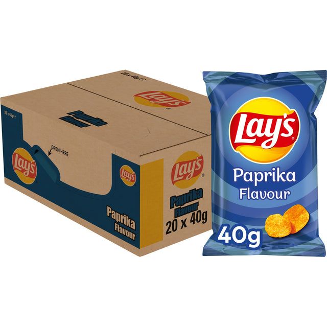 Lay's - Chips Paprika Bag 40gr | Ompoot un sac de 20 x 40 gramme