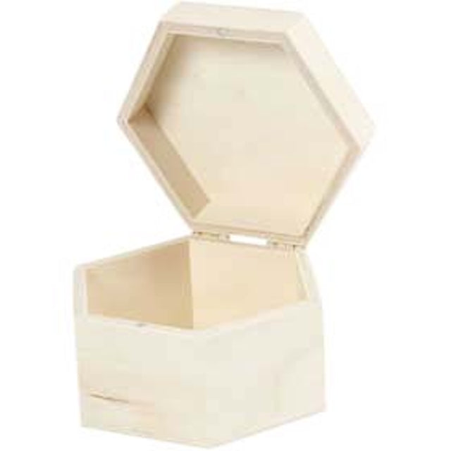 Creativ Company -  Kistje  zeshoek 12x7cm triplex | 8 stuks
