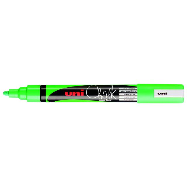 Uni-ball - Krijtstift Chalk rond fluo groen | 6 stuks