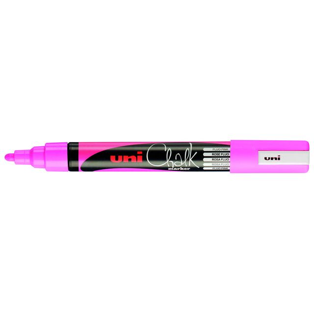 Uni-ball - Krijtstift Chalk rond fluo roze | 6 stuks