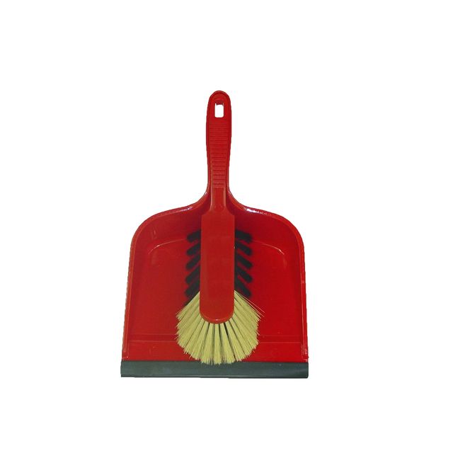 Cleaninq - Plastic dustpan and dustpan with rubber lip
