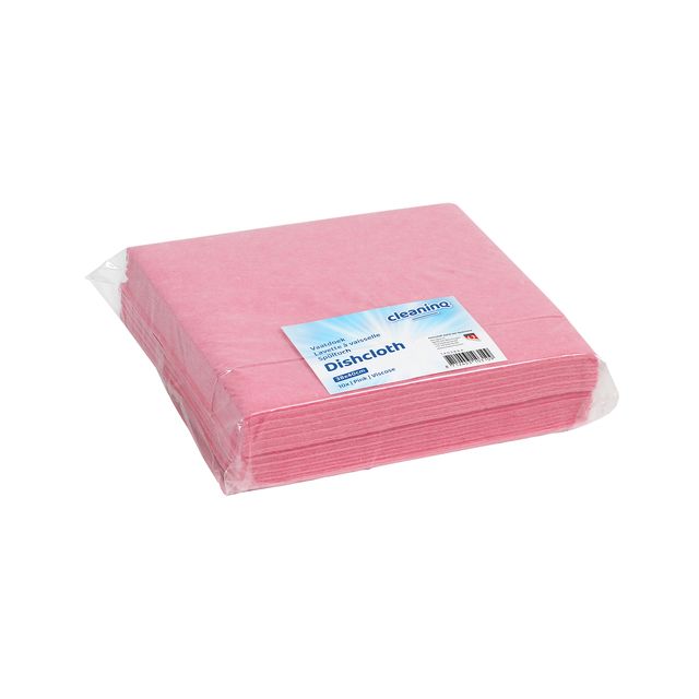Cleaninq - Chiffon de travail en viscose 38x40cm rose 10 pièces