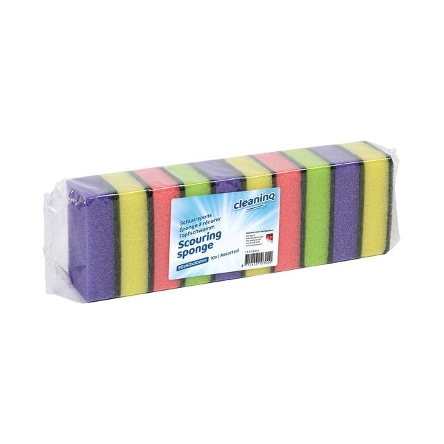 CleanInq - Scouring Sponge CleanInq Assorti 90x60x30 mm 10st | Sceller un 10 morceau