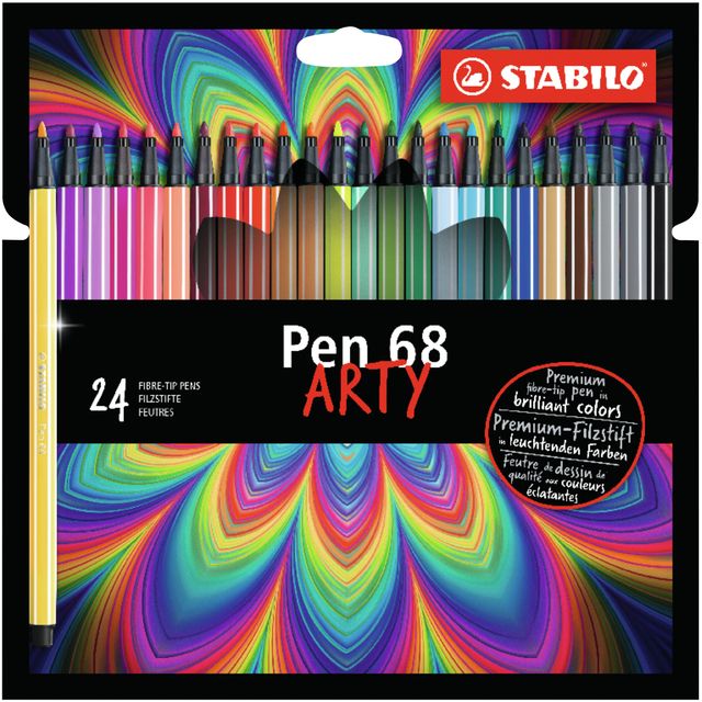 Stabilo -  Pen 68, premium viltstift, ARTY etui met 24 kleuren
