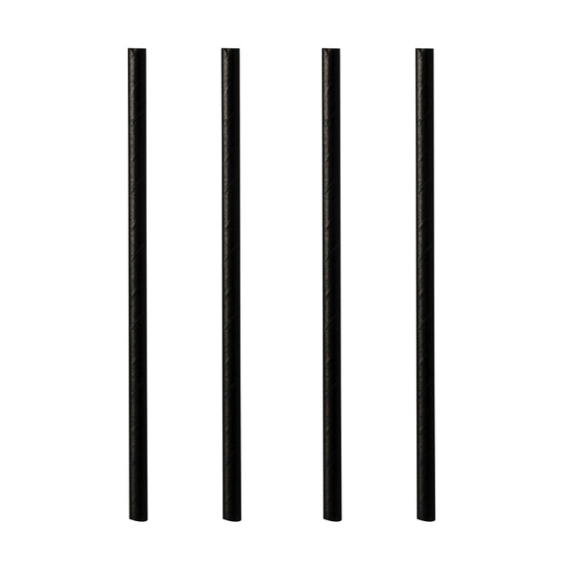 Papstar - Drinking straw 250mm paper black 100 pieces