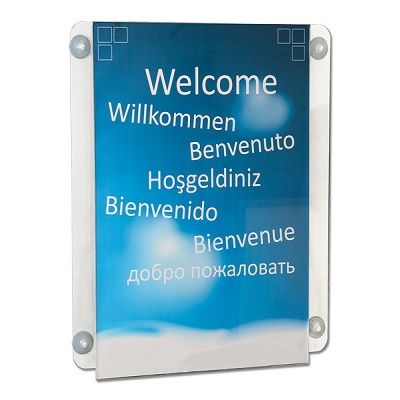 Klika – Acryl-U-Halter A3 vertikale Saugnäpfe